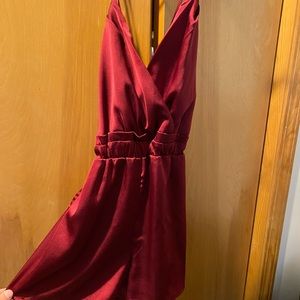 Red Silk romper